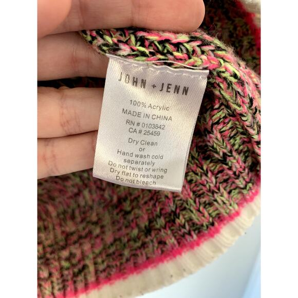 Revolve John + Jenn Pink Yellow Multicolor Neon Sweater Size Womens XS - Picture 5 of 6